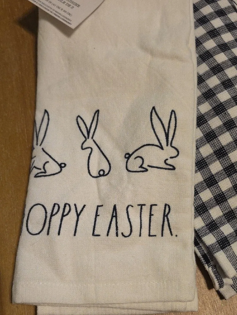 Rae Dunn Hoppy Easter Set Of 3 Kitchen Towels